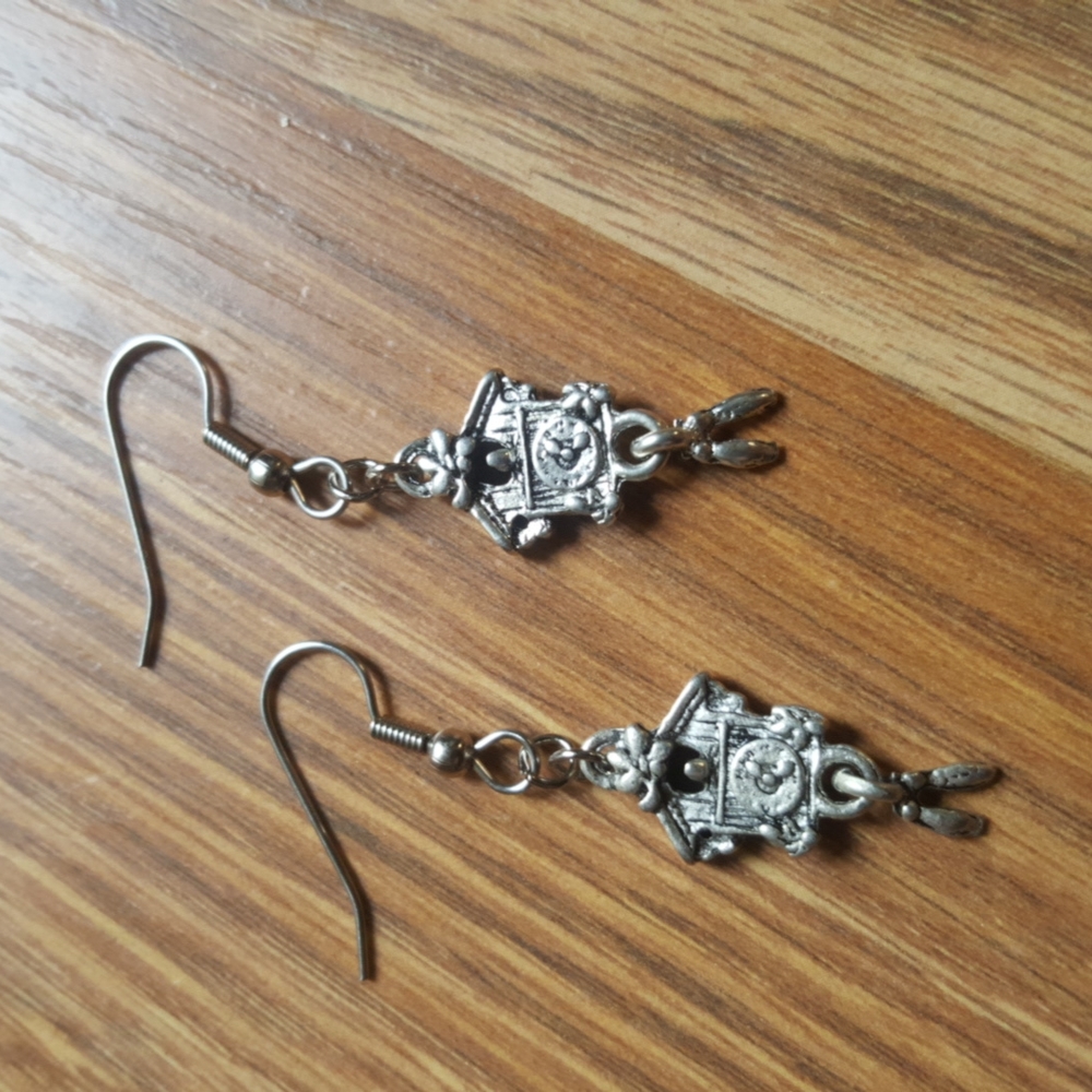 Cuckoo Clock Earrings Miniature Surgical Steel earwires